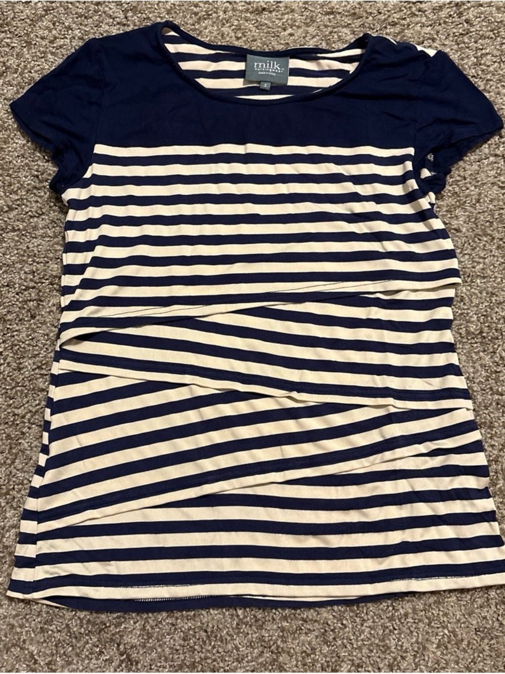 Milk Navy and Cream Striped Tee